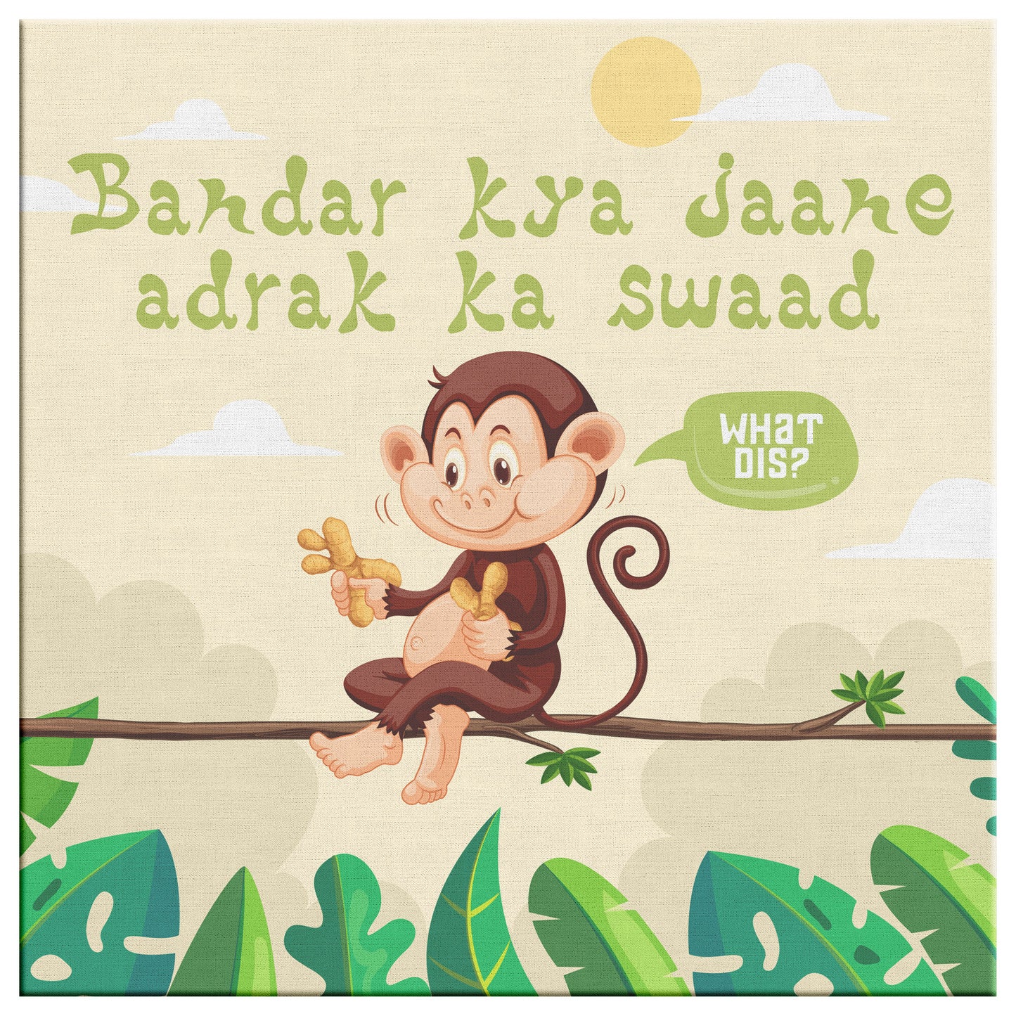 Bandar Kya Jaane Adrak Ka Swaad Wall Art